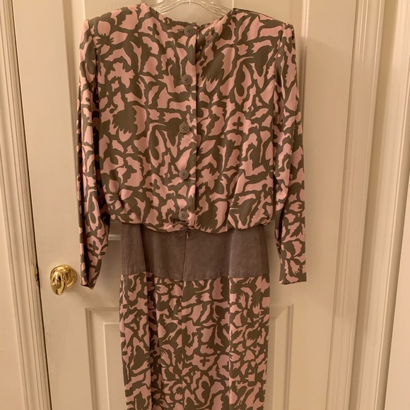 St Gillian By Kay Unger Pink Floral Silk Dress - Picture 8 of 11
